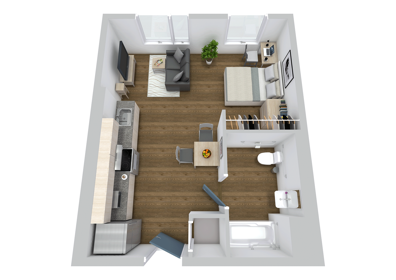 The Green, Studio Bedroom