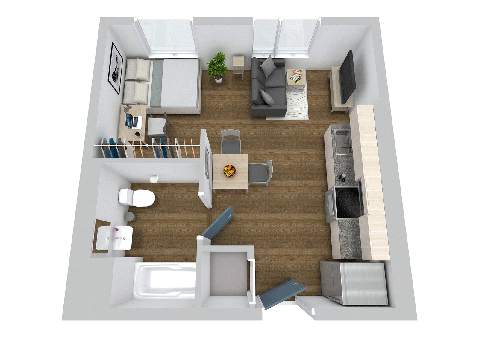 The Green, Studio Bedroom