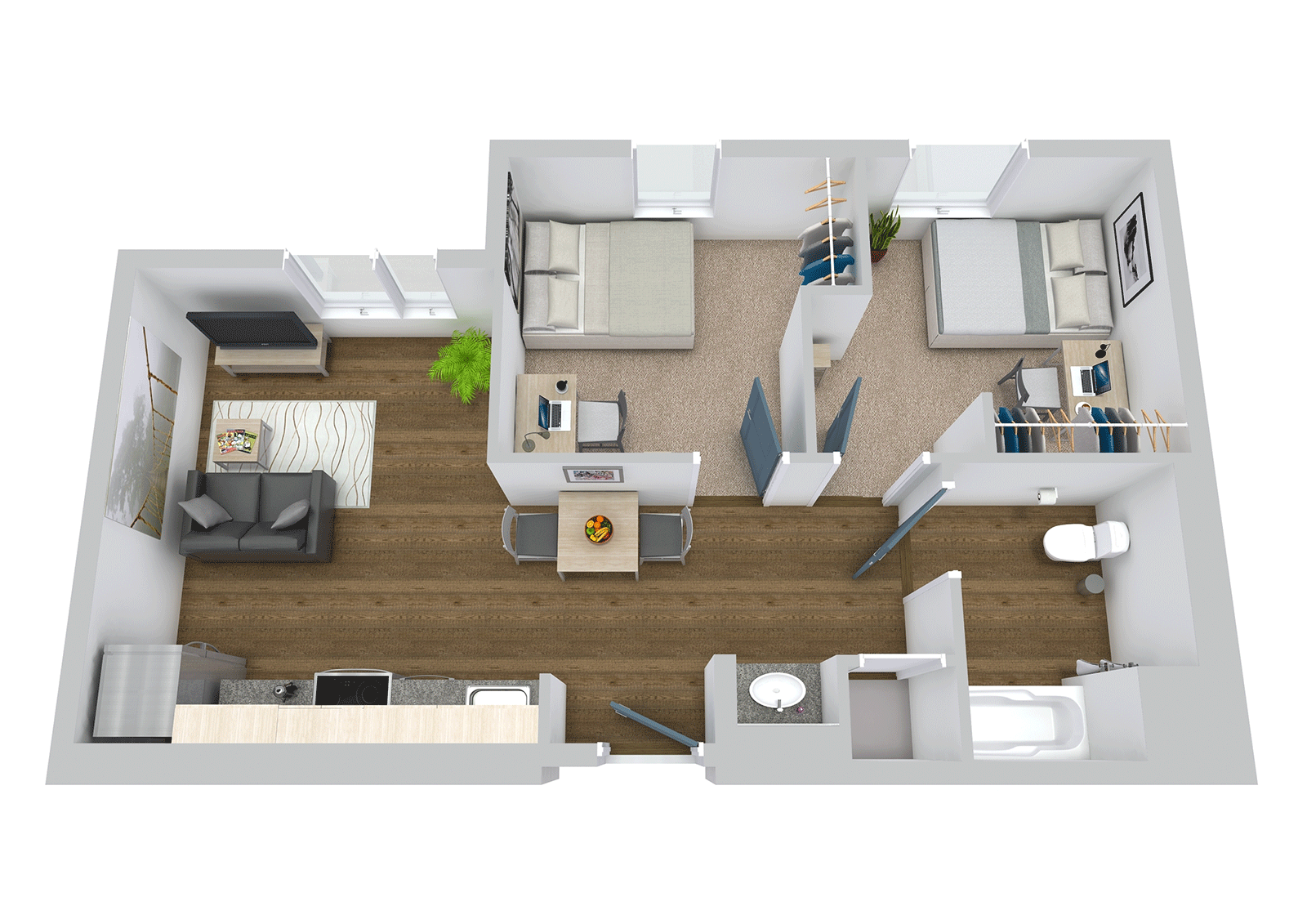 The Green, 2 Bedroom, 1 Bathroom Flat