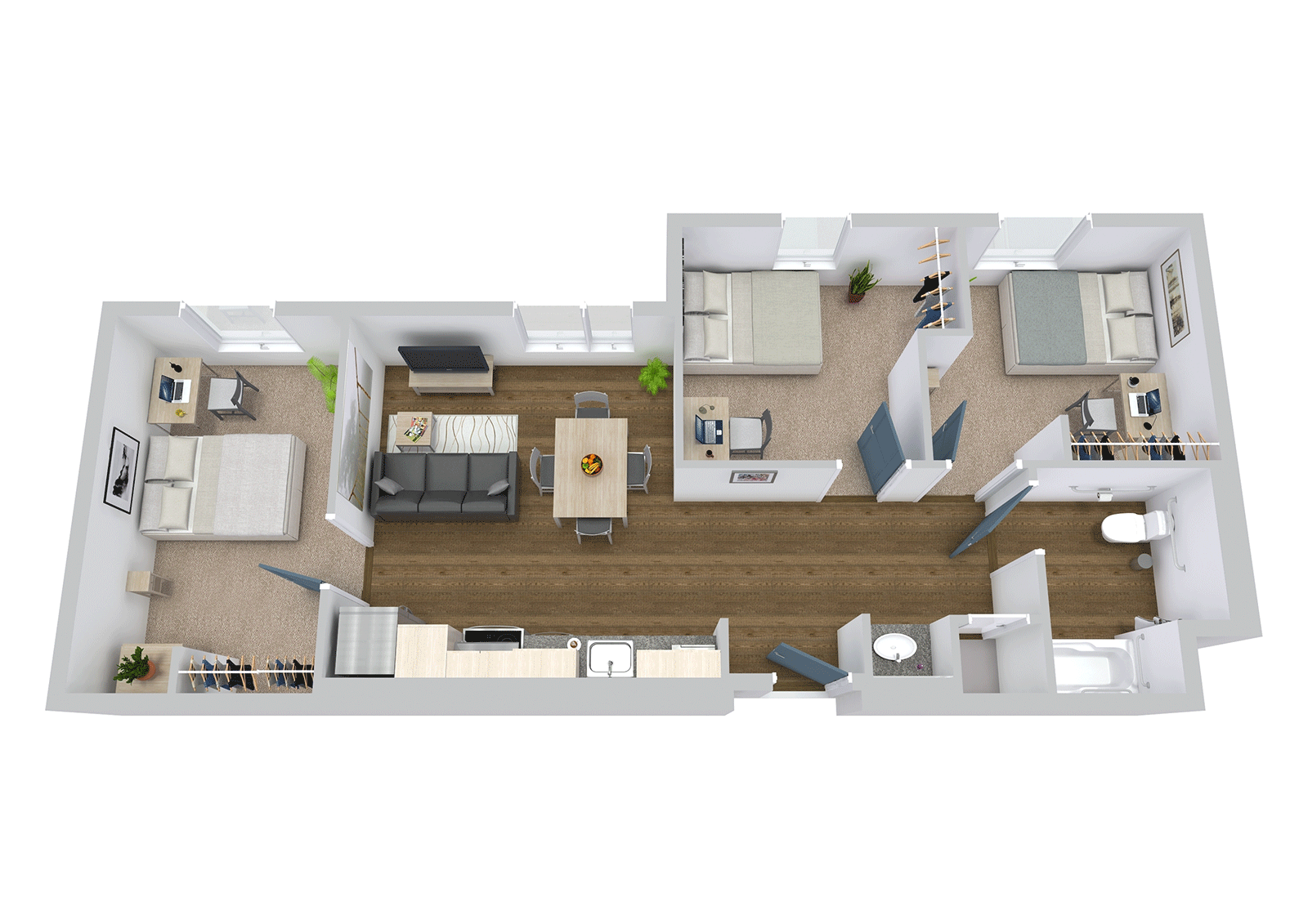 The Green, 3 Bedroom, 1 Bathroom Flat